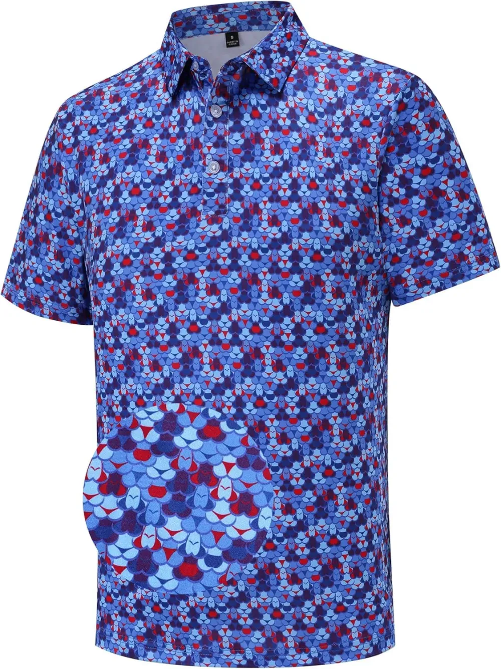 Men's printed golf polo 9-pack