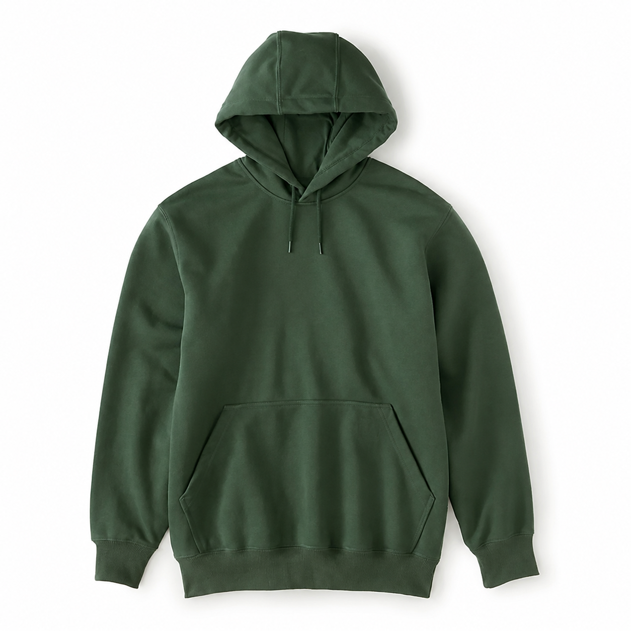 Men’s Pullover Hoodie – Solid Color Casual Sweatshirt with Kangaroo Pocket