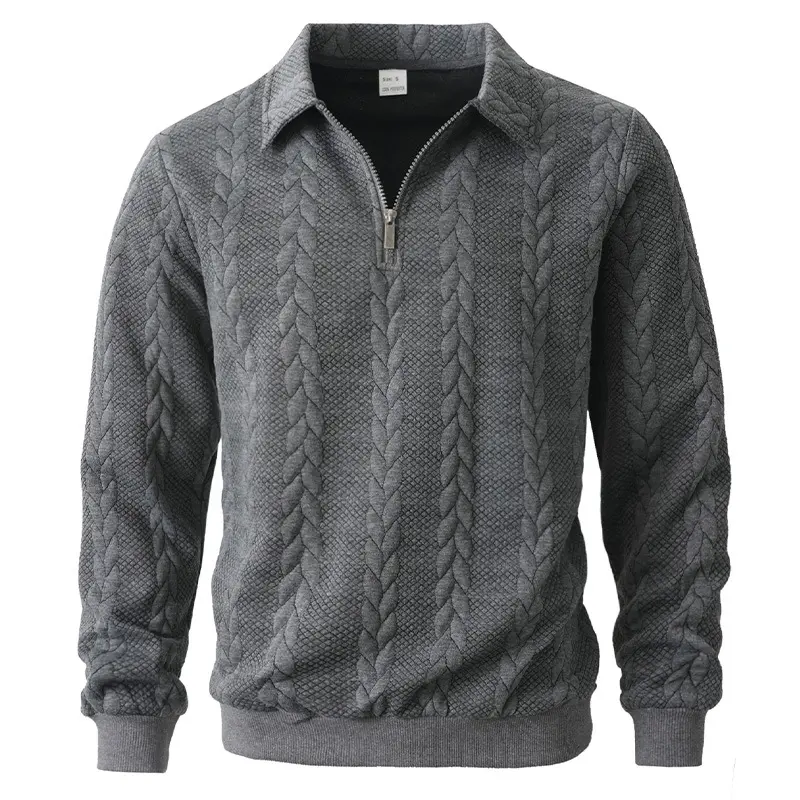 Men's Knitted Polo Sweater, Classic Plain Long Sleeve Fitted Pullover Top, Versatile Casual Menswear for Spring Daily Wear, Long Sleeves, Stylish, Tops, Clothes, Jeans