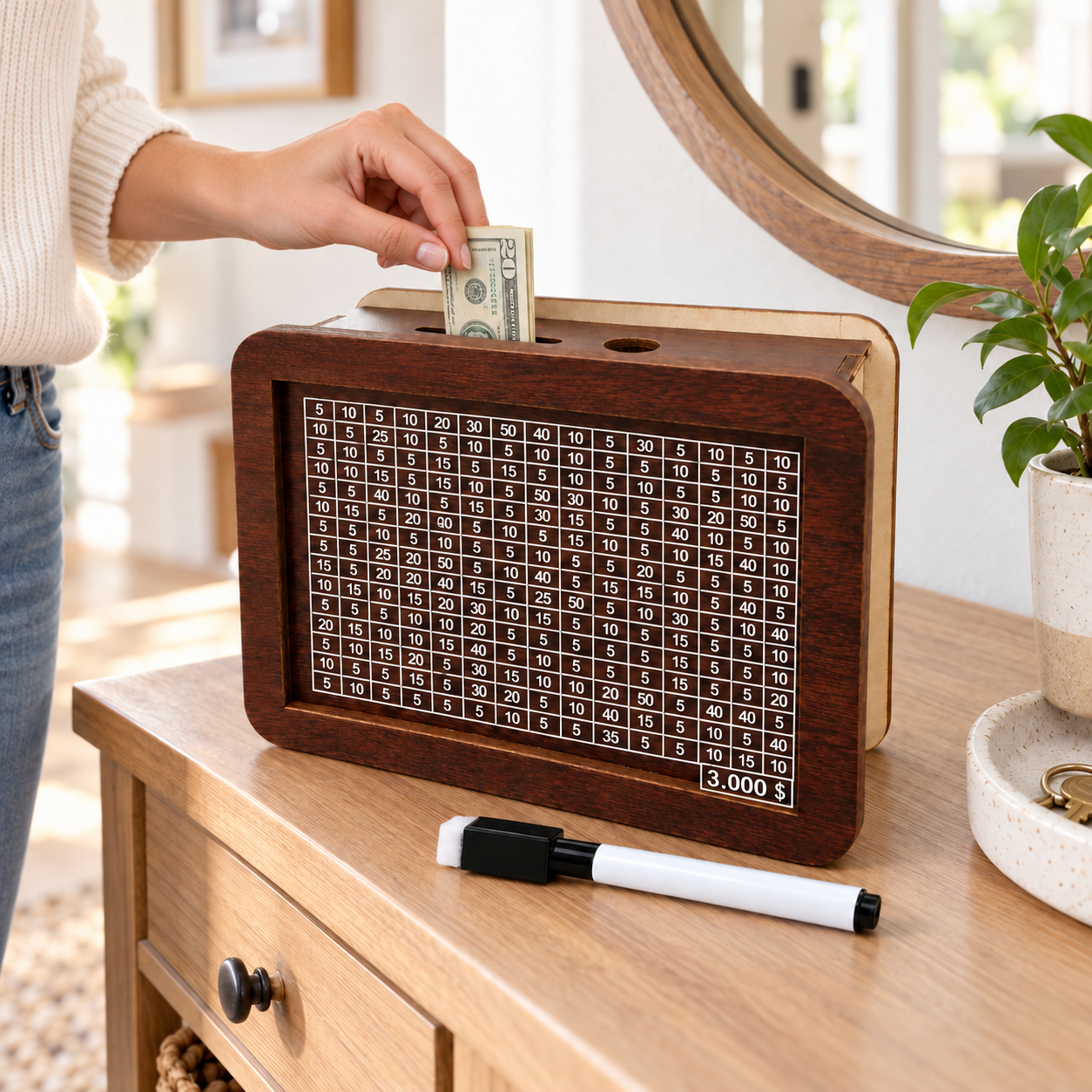 ✨ Early Black Friday | 80% OFF 💰 Wooden Savings Challenge Box – 4 Savings Goals