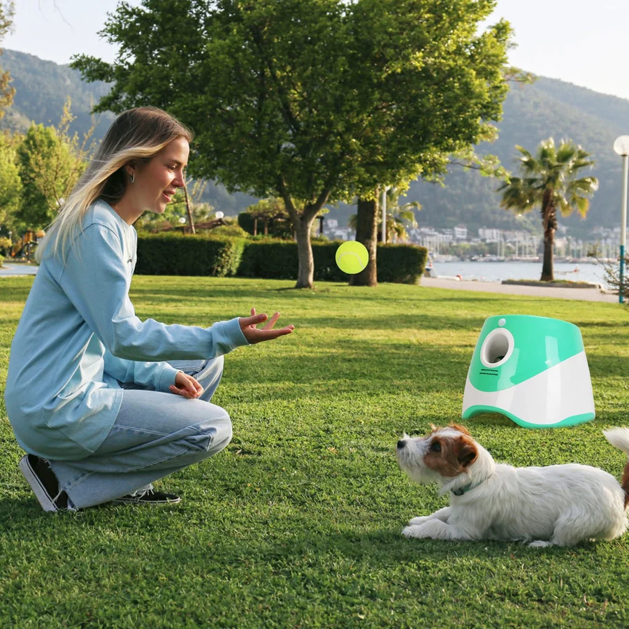 Automatic Dog Ball Launcher + 6 Tennis Balls