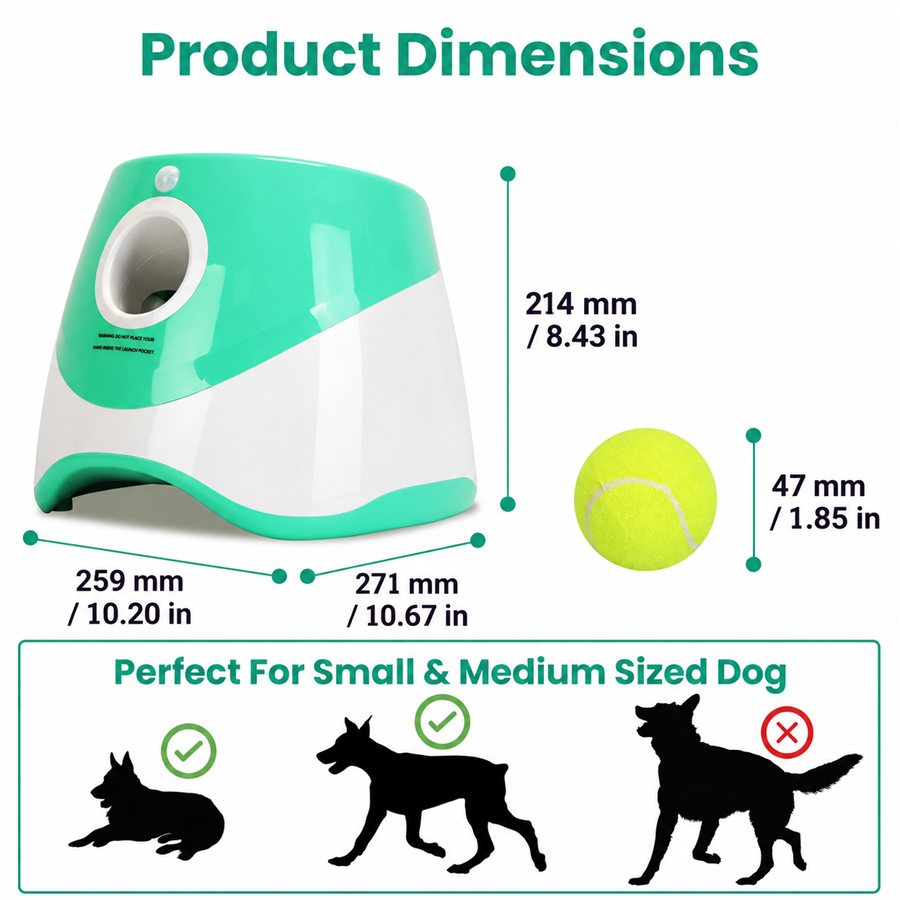 💥 80% OFF Automatic Dog Ball Launcher + 6 Tennis Balls