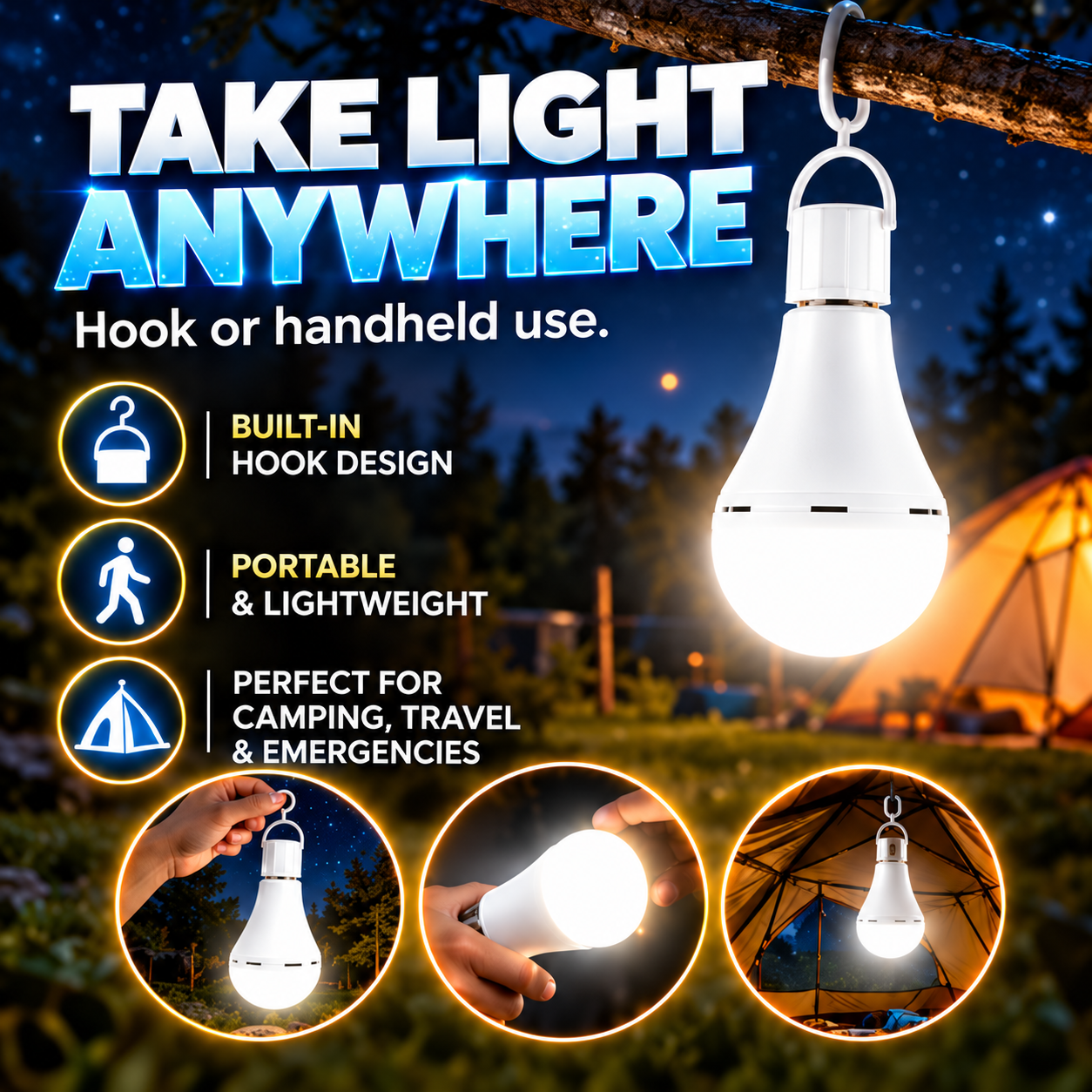 🛍️Black Friday Sale | 80% OFF💡Rechargeable Emergency LED Bulb