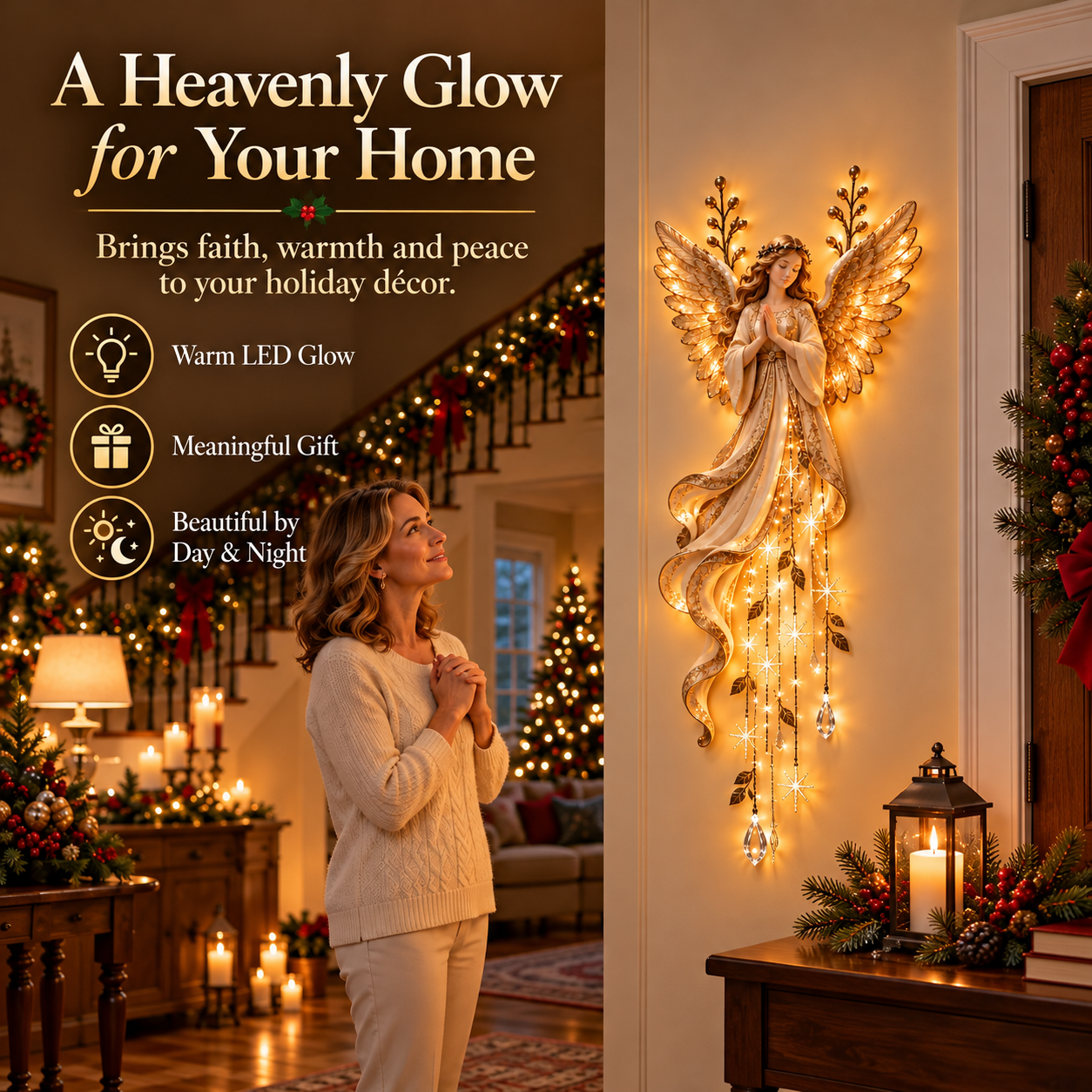 👼 Guardian Angel Starfall Wall Light
