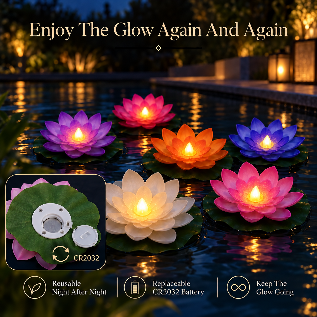 🏷️80% OFF🌸 Water-Activated Floating Lotus Lights