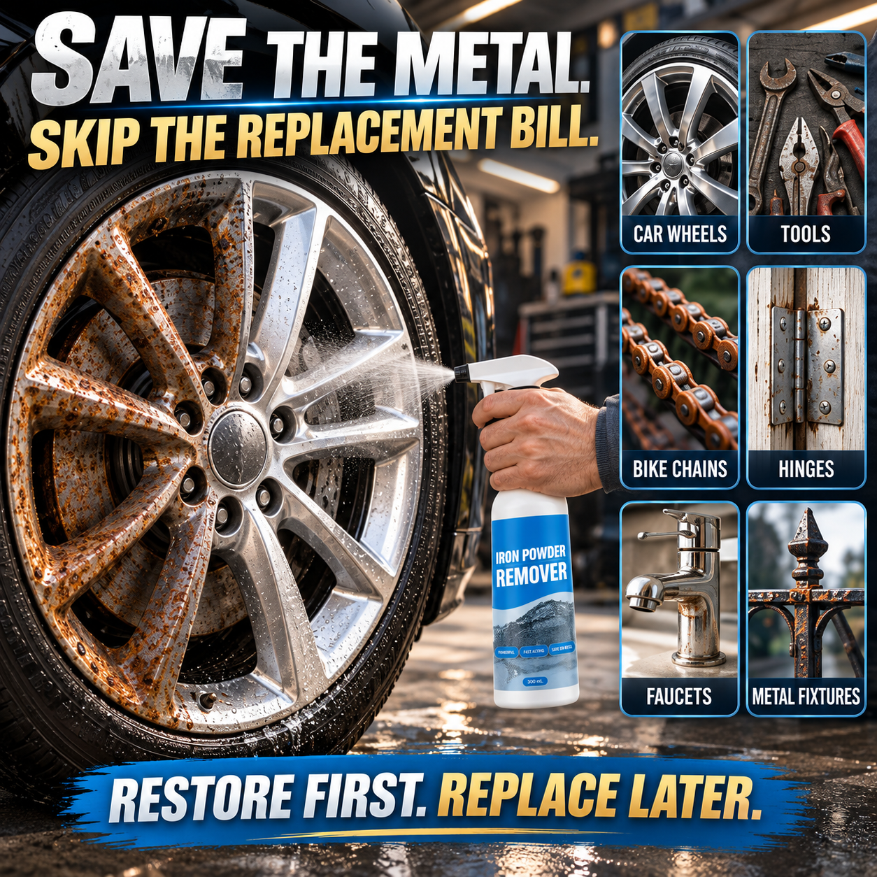🔥80% OFF 🛡️Car Rust Removal Spray – Fast-Acting Metal Rust Cleaner for Wheels, Tools & More