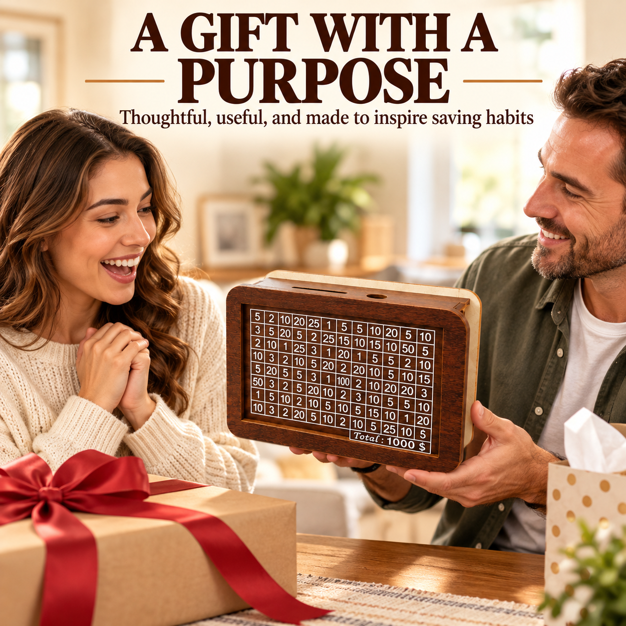 ✨ Early Black Friday | 80% OFF 💰 Wooden Savings Challenge Box – 4 Savings Goals