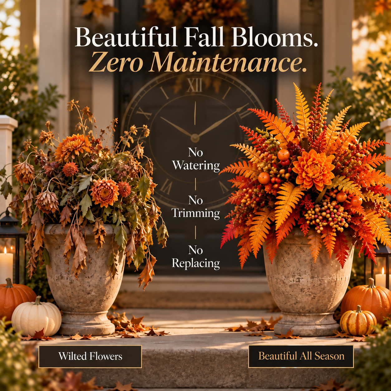 💥80% OFF 🍂 Autumn Harvest Floral Garden Stake – Cozy Fall Porch & Garden Decor