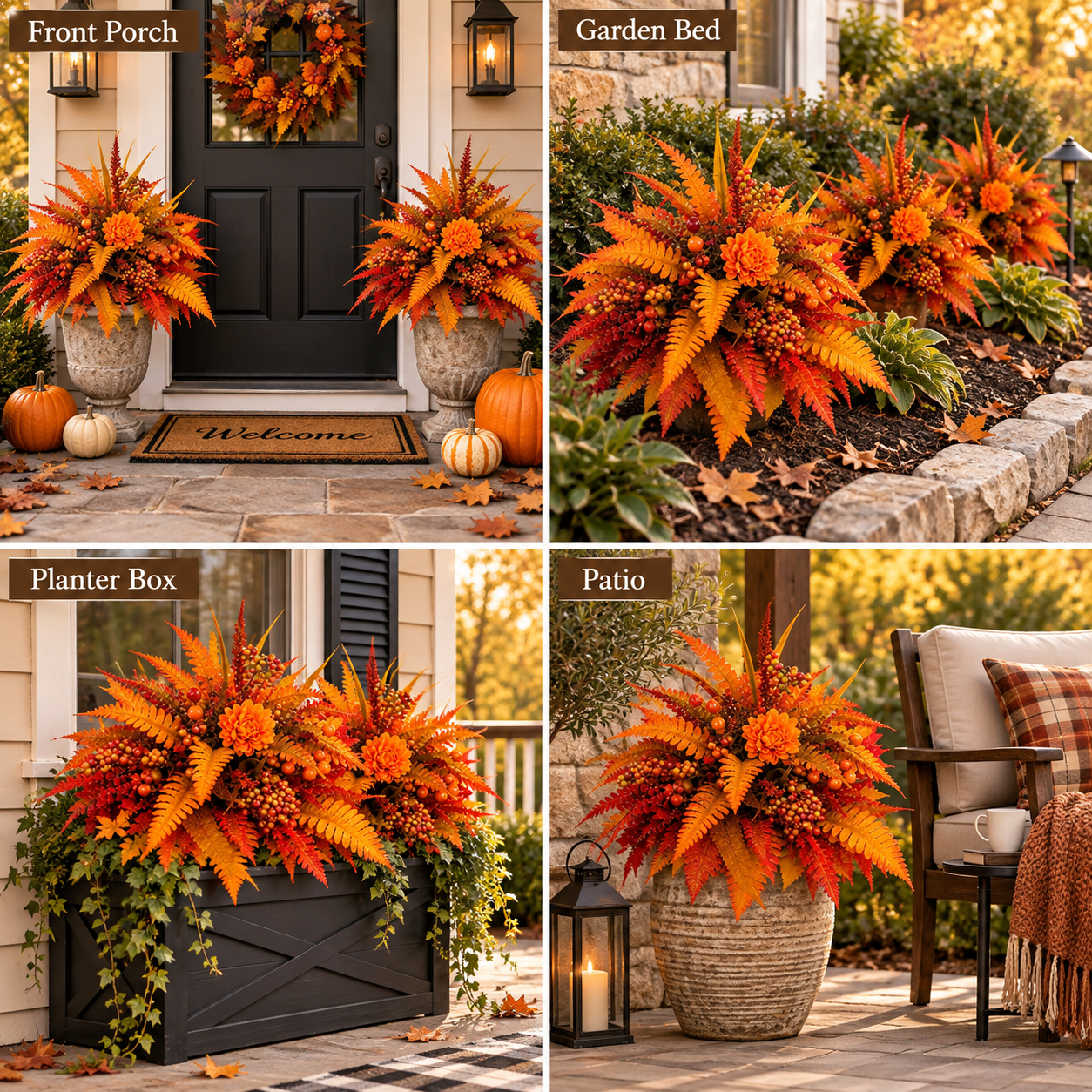 💥80% OFF 🍂 Autumn Harvest Floral Garden Stake – Cozy Fall Porch & Garden Decor