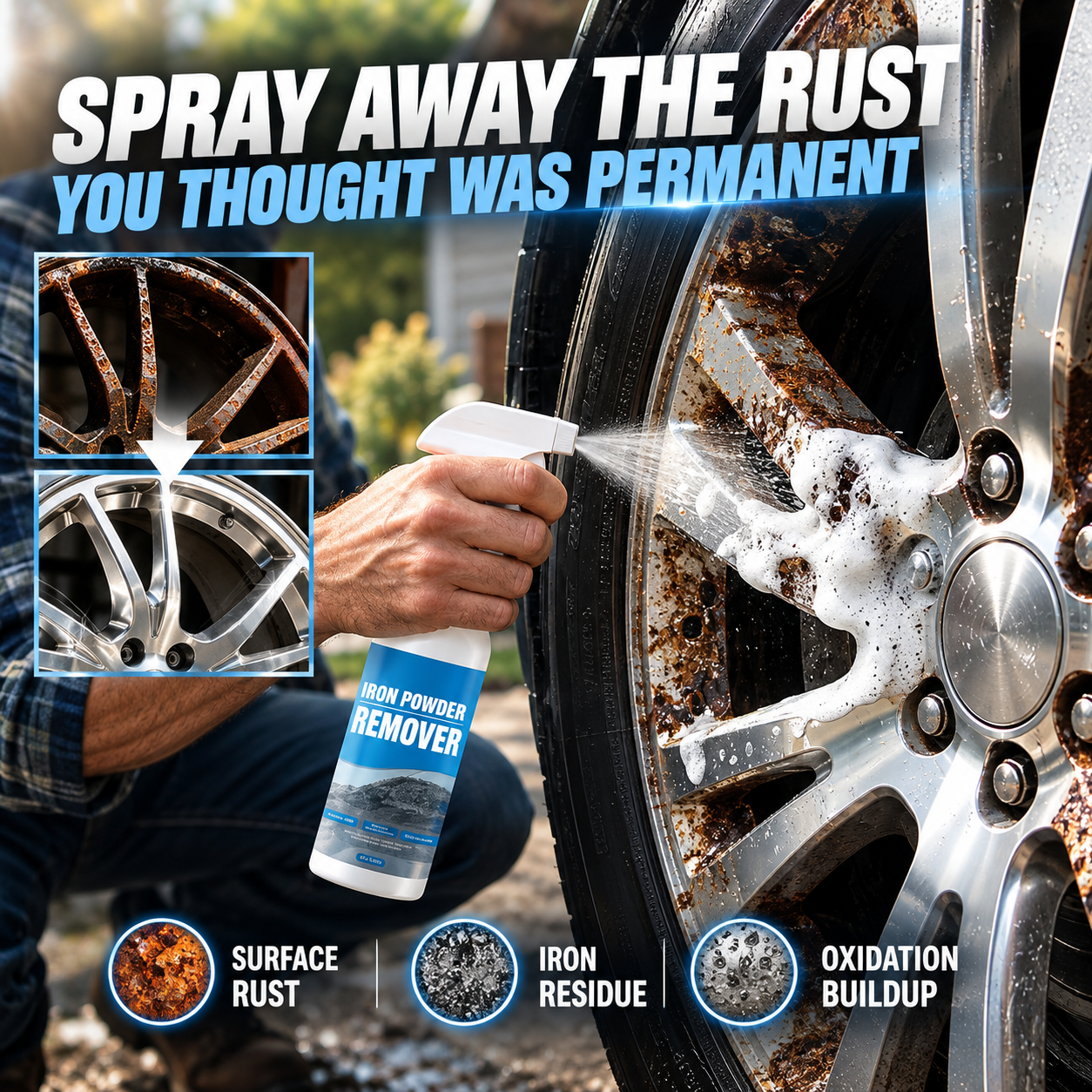 🔥80% OFF 🛡️Car Rust Removal Spray – Fast-Acting Metal Rust Cleaner for Wheels, Tools & More