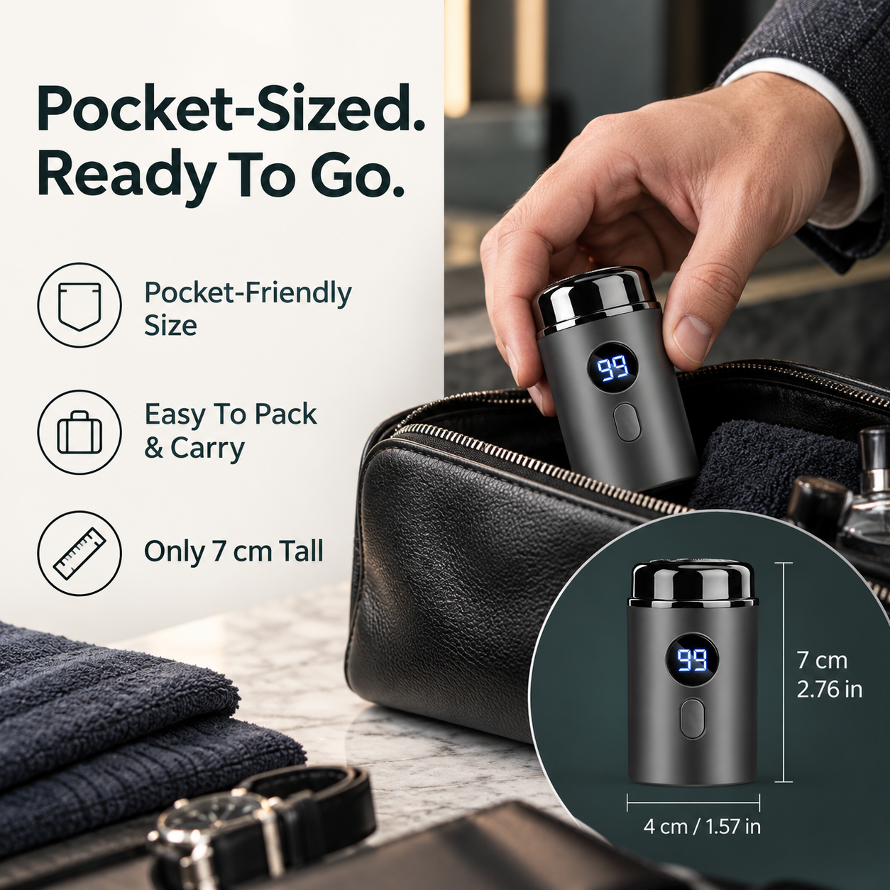 💥70% OFF 🪒 Pocket-Sized Electric Shaver with LED Display