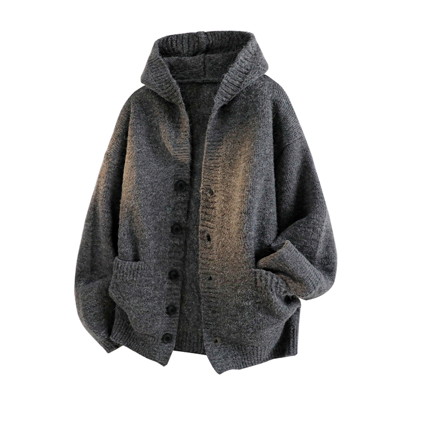 Men's Heavyweight Buttoned Hood Sweatshirt – Soft Blend, Fitted, Minimalist Streetwear, Long Sleeve for Everyday Wear---Buy 2 Get 15% Off & Free Shipping!