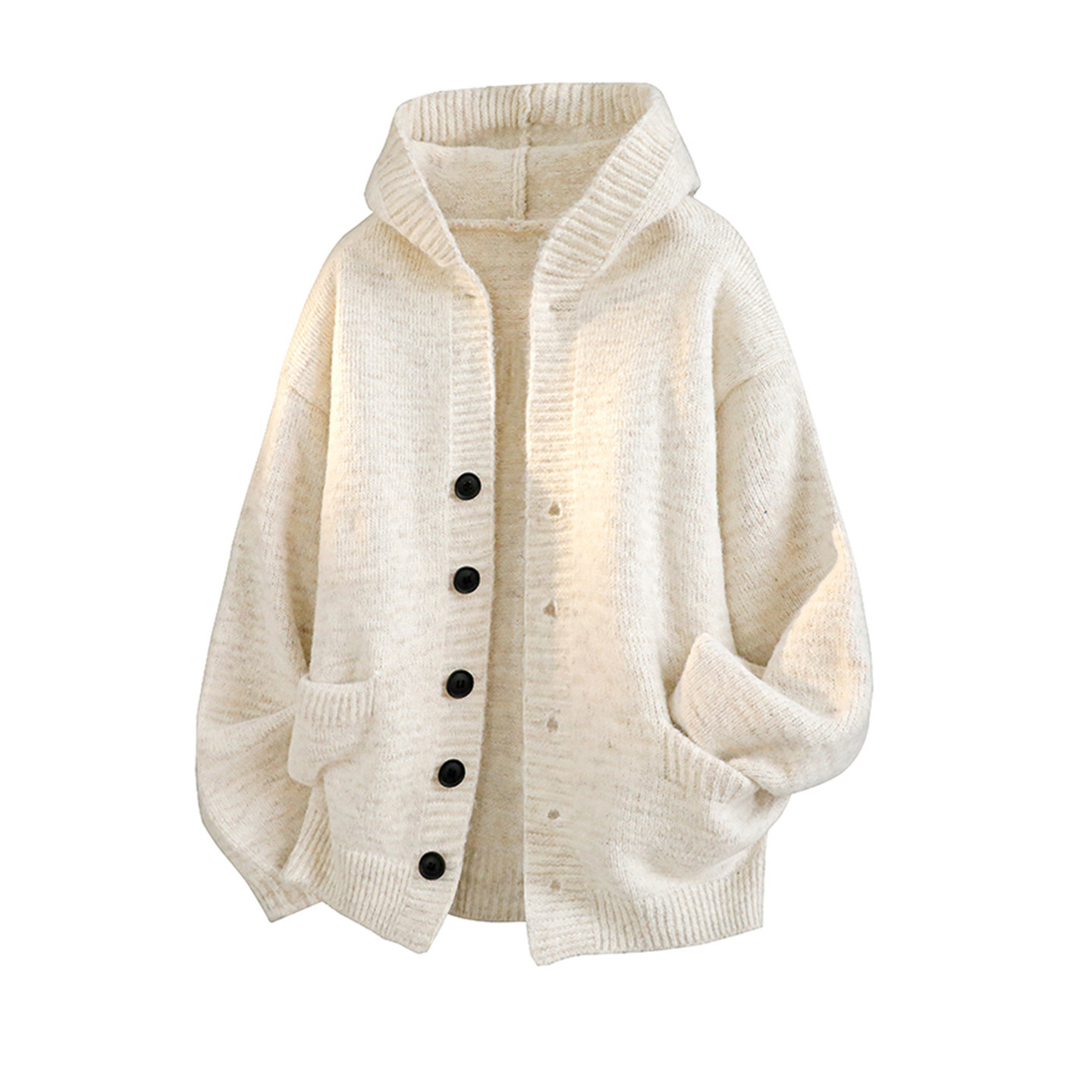 Men's Heavyweight Buttoned Hood Sweatshirt – Soft Blend, Fitted, Minimalist Streetwear, Long Sleeve for Everyday Wear---Buy 2 Get 15% Off & Free Shipping!