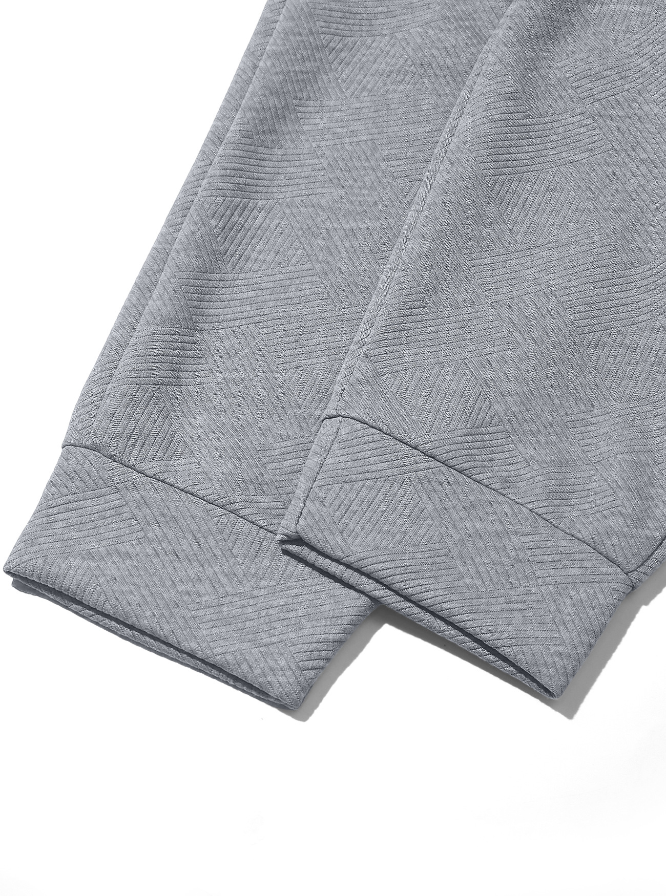 Men‘s 2-Piece Textured Hoodie Tracksuit – Geometric Print Sweatshirt & Joggers, Contrast Elbow Patches, Fitted, Soft Comfortable Streetwear---Buy 2 Get 15% Off & Free Shipping!