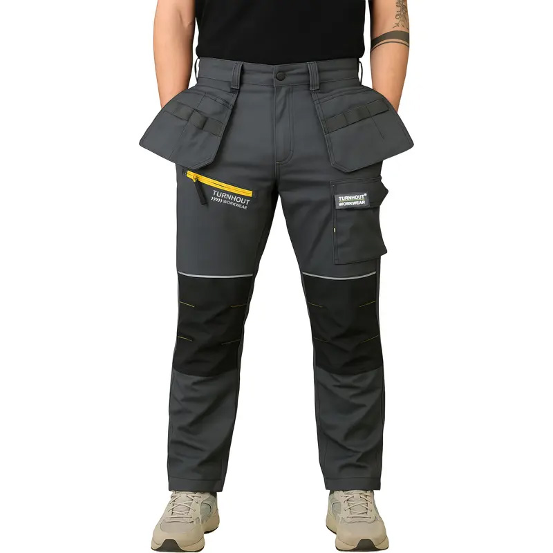 Men‘s Waterproof Softshell Jogger Trousers – Fleece-Lined, Stretch, Multi-Pocket, Knee Pad, Elastic Waist for Outdoor---Buy 2 Get 15% Off & Free Shipping!