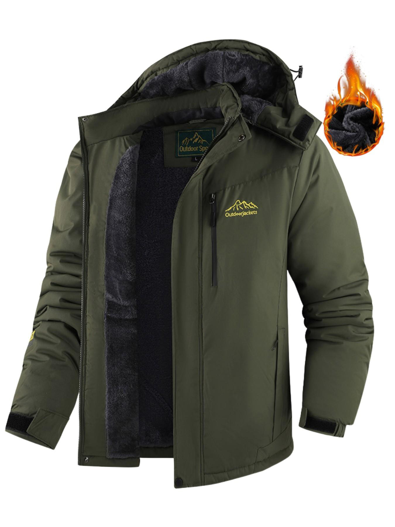 Men‘s Waterproof Windproof Fleece-Lined Jacket – Detachable Hood, Warm Winter Outerwear for Fishing, Hiking & Cycling---Buy 2 Get 15% Off & Free Shipping!
