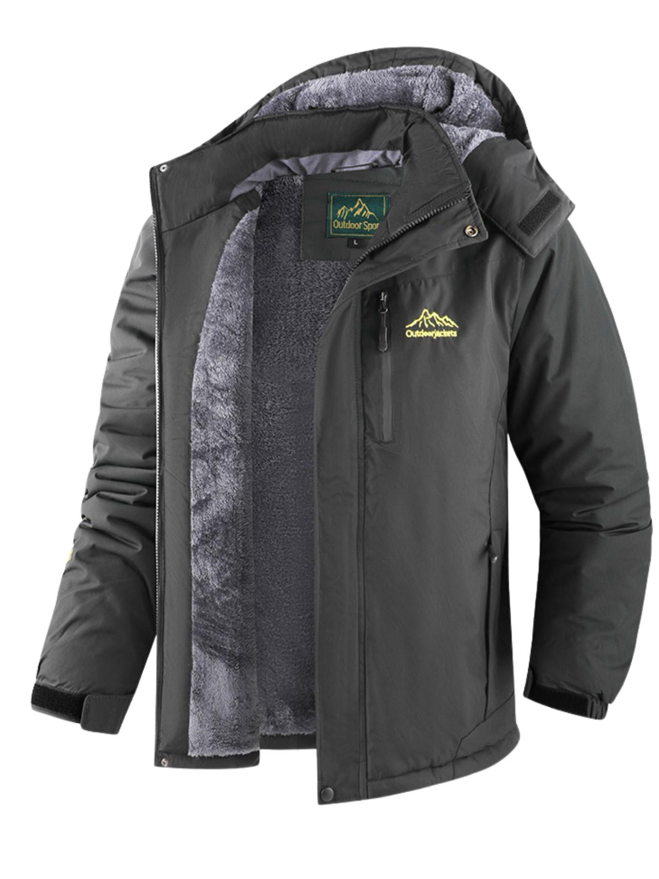 Men‘s Waterproof Windproof Fleece-Lined Jacket – Detachable Hood, Warm Winter Outerwear for Fishing, Hiking & Cycling---Buy 2 Get 15% Off & Free Shipping!