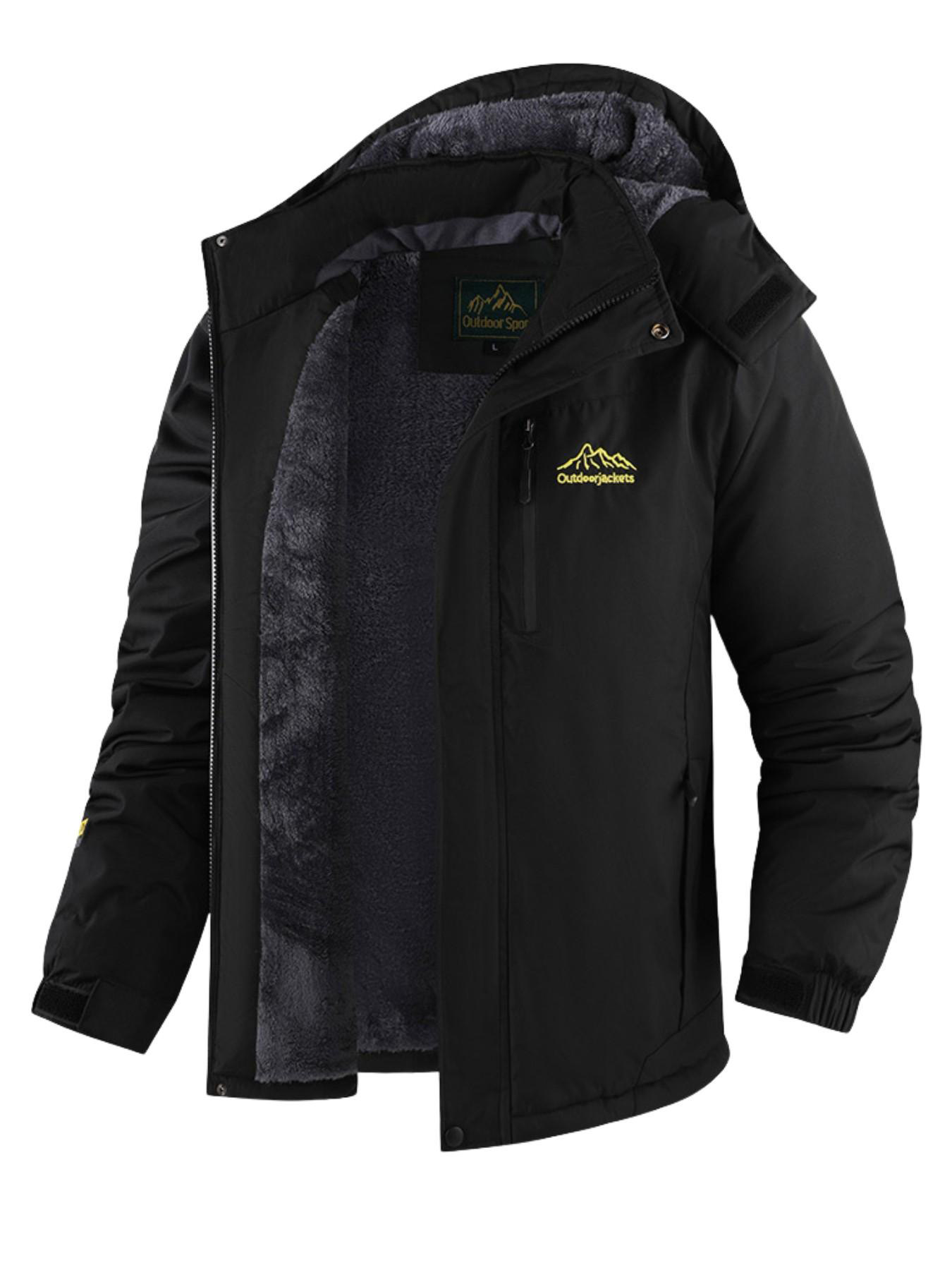 Men‘s Waterproof Windproof Fleece-Lined Jacket – Detachable Hood, Warm Winter Outerwear for Fishing, Hiking & Cycling---Buy 2 Get 15% Off & Free Shipping!