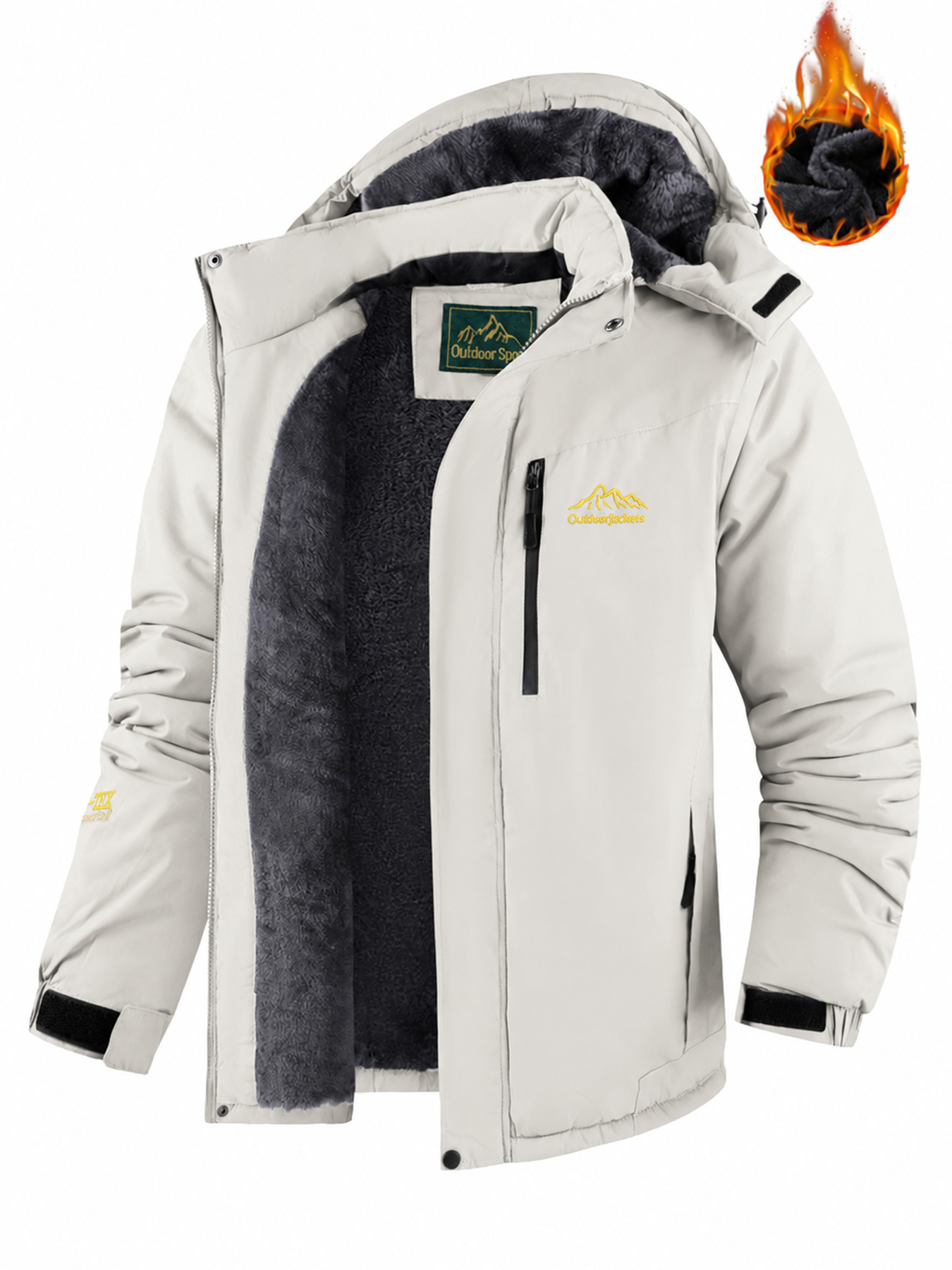 Men‘s Waterproof Windproof Fleece-Lined Jacket – Detachable Hood, Warm Winter Outerwear for Fishing, Hiking & Cycling---Buy 2 Get 15% Off & Free Shipping!