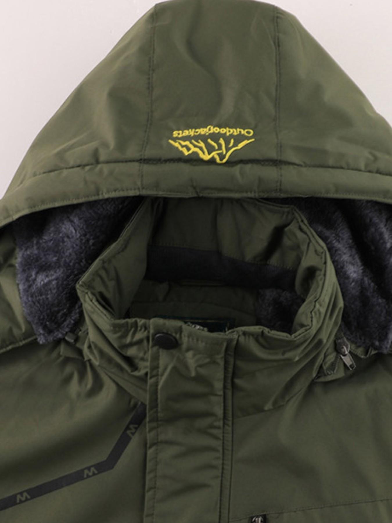 Men‘s Waterproof Windproof Fleece-Lined Jacket – Detachable Hood, Warm Winter Outerwear for Fishing, Hiking & Cycling---Buy 2 Get 15% Off & Free Shipping!
