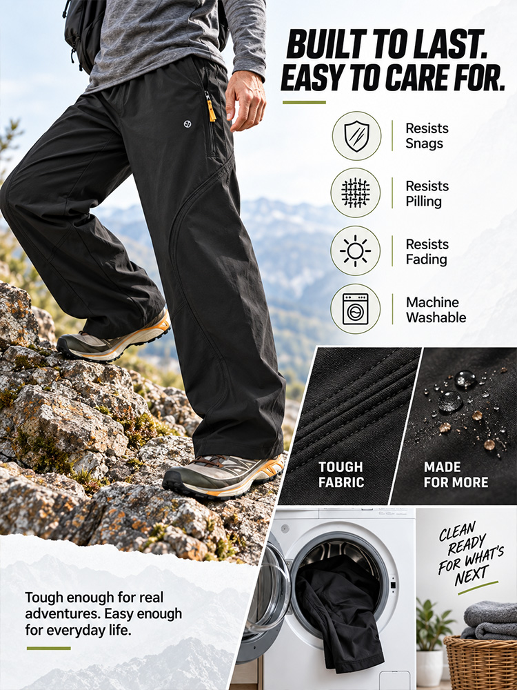 Unisex Water-Resistant Cargo Trousers – Lightweight, Breathable, Straight-Leg Hiking Trousers for Outdoor & Casual---Buy 2 Get 15% Off & Free Shipping!