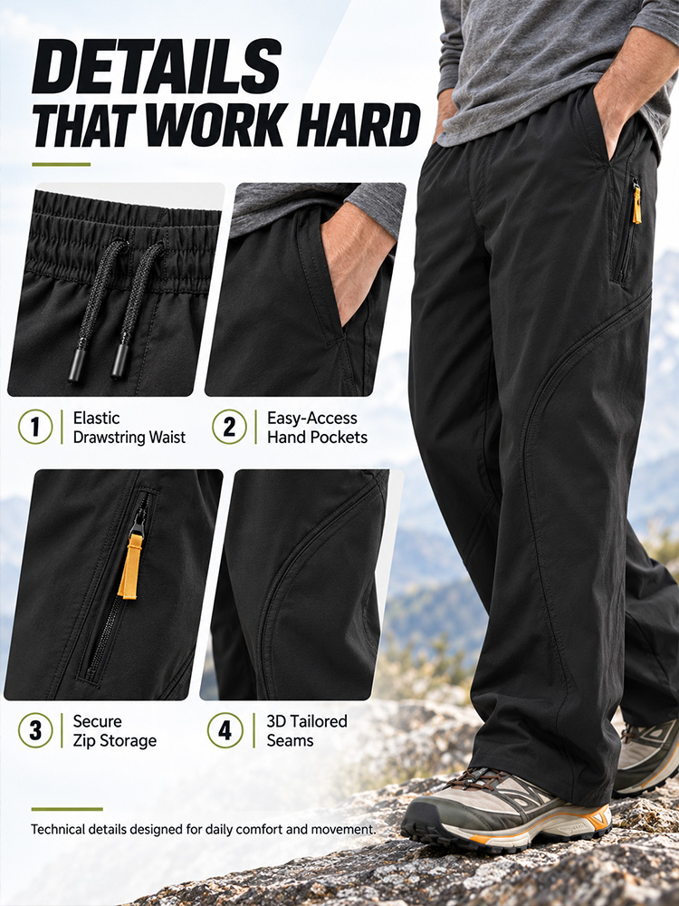 Unisex Water-Resistant Cargo Trousers – Lightweight, Breathable, Straight-Leg Hiking Trousers for Outdoor & Casual---Buy 2 Get 15% Off & Free Shipping!