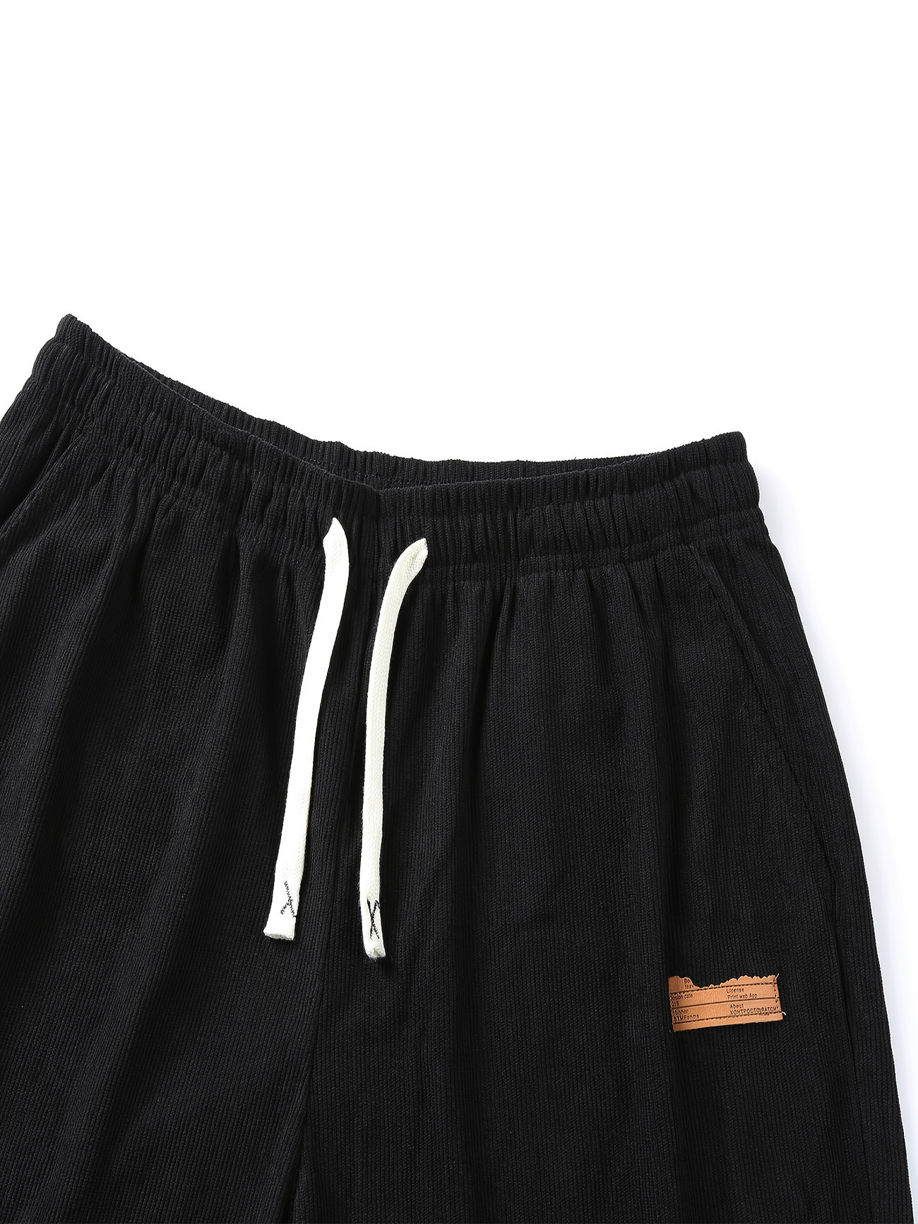 Men’s 3-Pack Wide-Leg Athletic Trousers – Elastic Drawstring Waist, Leather Tag, Loose Straight-Cut for Streetwear & Jogging---Buy 2 Get 15% Off & Free Shipping!