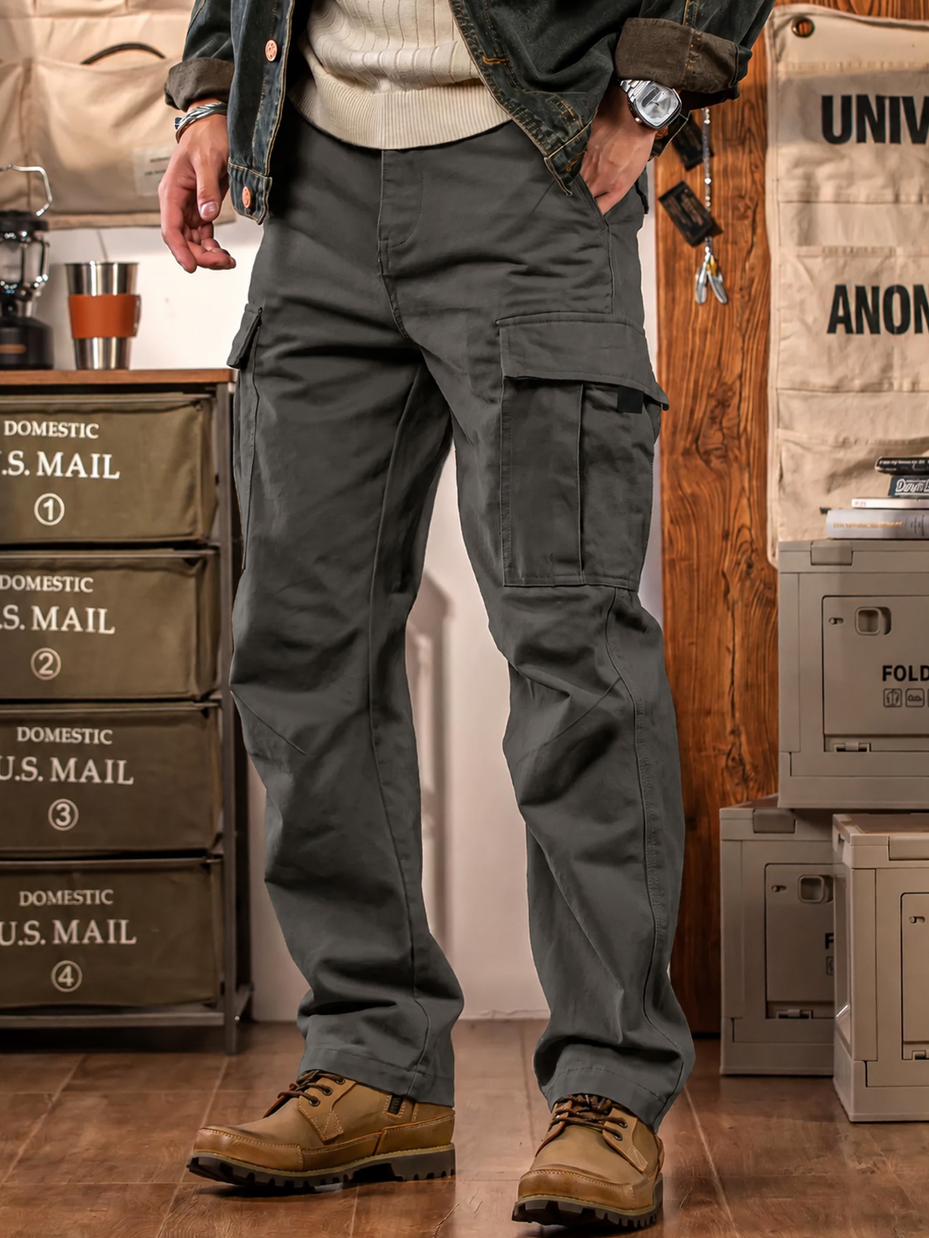 Men’s Loose Straight Cargo Trousers – Multi-Pocket, Durable Workwear, Casual Outdoor & Streetwear, Spring/Autumn---Buy 2 Get 15% Off & Free Shipping!