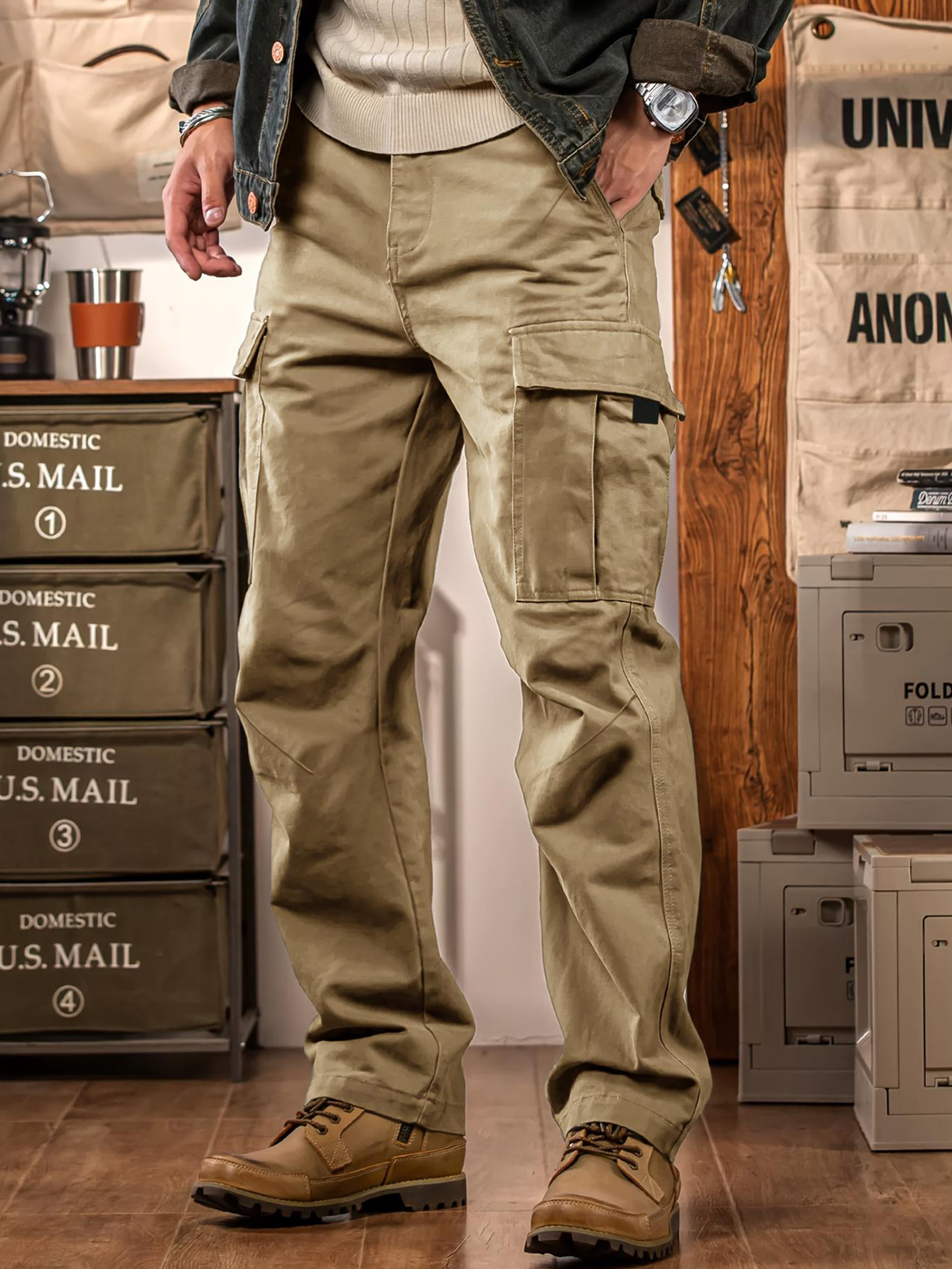 Men’s Loose Straight Cargo Trousers – Multi-Pocket, Durable Workwear, Casual Outdoor & Streetwear, Spring/Autumn---Buy 2 Get 15% Off & Free Shipping!