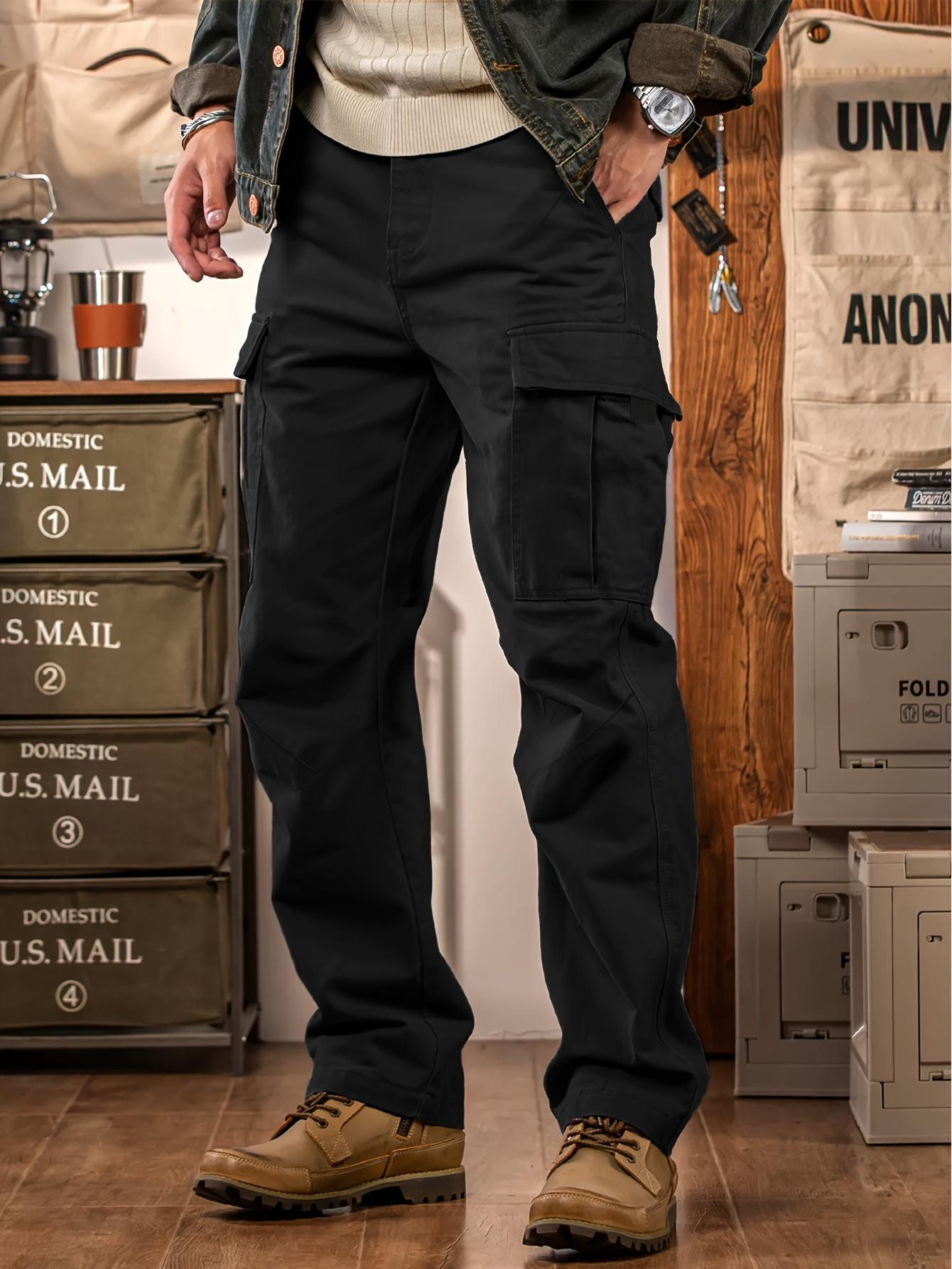 Men’s Loose Straight Cargo Trousers – Multi-Pocket, Durable Workwear, Casual Outdoor & Streetwear, Spring/Autumn---Buy 2 Get 15% Off & Free Shipping!