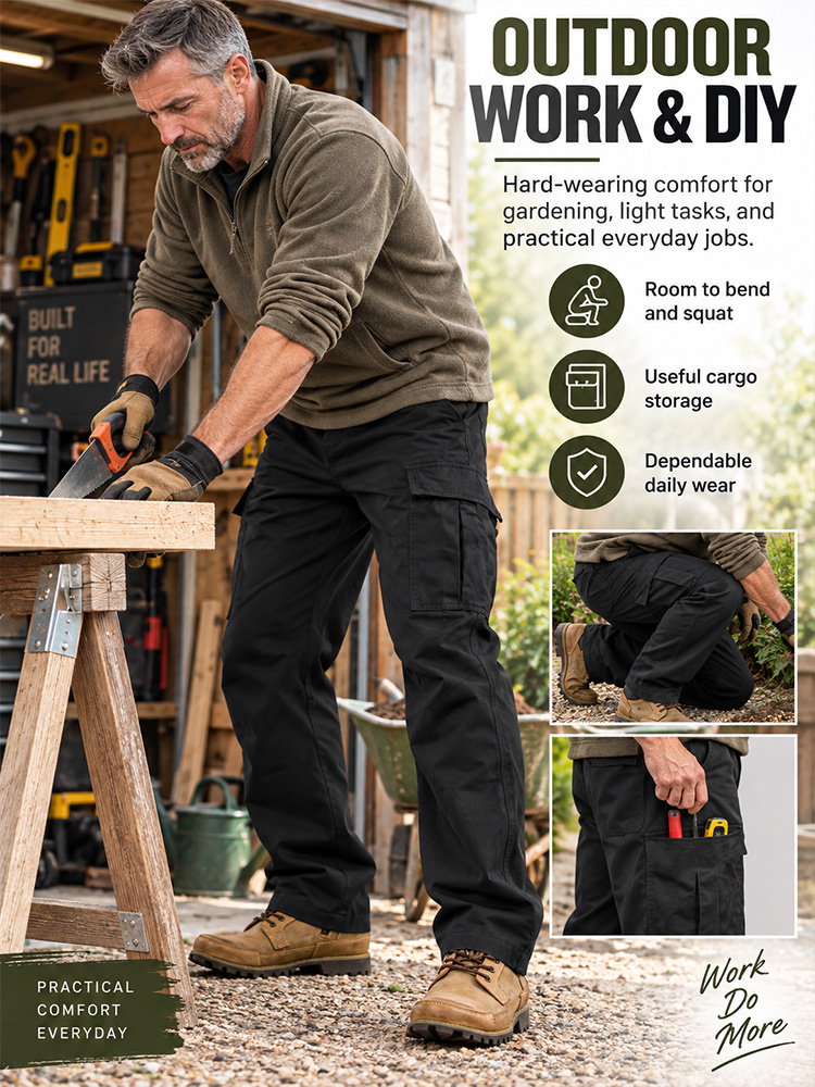 Men’s Loose Straight Cargo Trousers – Multi-Pocket, Durable Workwear, Casual Outdoor & Streetwear, Spring/Autumn---Buy 2 Get 15% Off & Free Shipping!