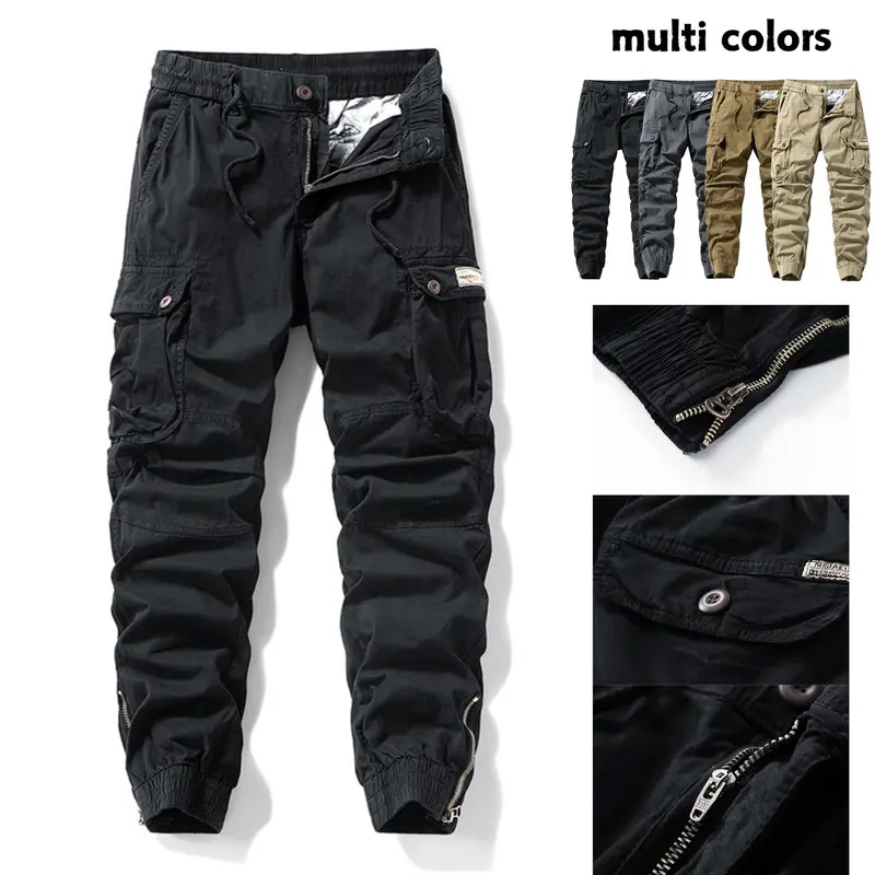 Men’s Multi-Pocket Cargo Trousers – Drawstring Waist & Cuffs, Retro Outdoor, Casual Streetwear---Buy 2 Get 15% Off & Free Shipping!