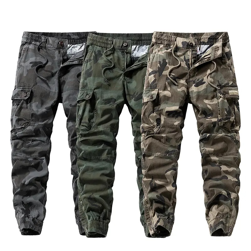 Men’s Multi-Pocket Cargo Trousers – Drawstring Waist & Cuffs, Retro Outdoor, Casual Streetwear---Buy 2 Get 15% Off & Free Shipping!