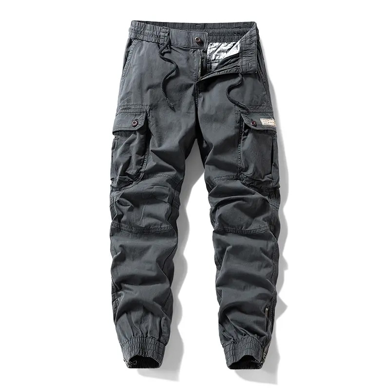 Men’s Multi-Pocket Cargo Trousers – Drawstring Waist & Cuffs, Retro Outdoor, Casual Streetwear---Buy 2 Get 15% Off & Free Shipping!