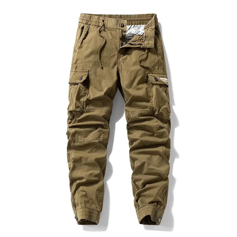 Men’s Multi-Pocket Cargo Trousers – Drawstring Waist & Cuffs, Retro Outdoor, Casual Streetwear---Buy 2 Get 15% Off & Free Shipping!