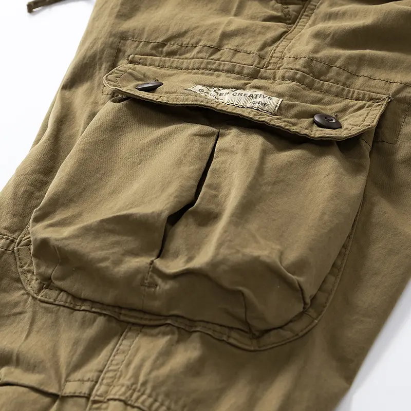Men’s Multi-Pocket Cargo Trousers – Drawstring Waist & Cuffs, Retro Outdoor, Casual Streetwear---Buy 2 Get 15% Off & Free Shipping!