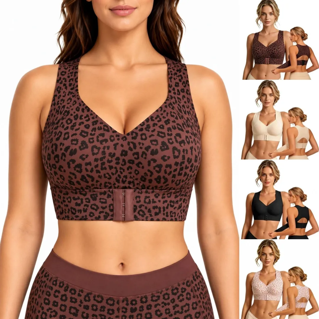 Women’s Front Fastening Posture Bra – Crisscross Back, Wireless Lift, Seamless Cups, Wide Side Support---2-Pack for Just £28.96 & Free shipping！