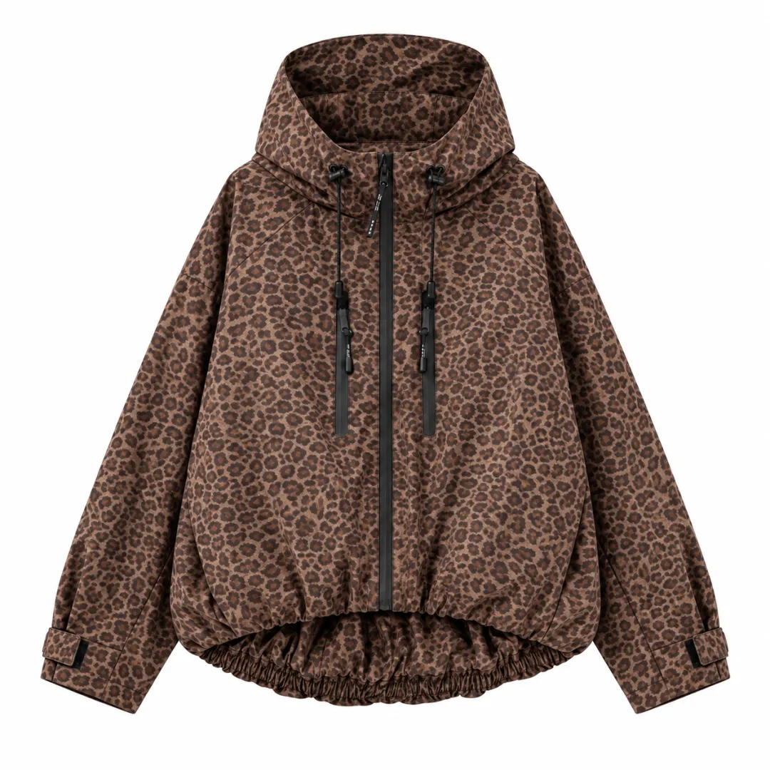 Women’s Short Waterproof Rain Jacket – Wide-Brim Hood, Pleated Hem, Adjustable Cuffs for Dog Walking & Commutes---Buy 2 Get 10% Off & Free Shipping!