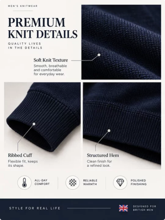 Men’s Half-Zip Fleece-Lined Sweater Set – Long Sleeve, Loose Fit, Solid Colour for Office & Parties, Autumn/Winter---Buy 2 Get 15% Off & Free Shipping!