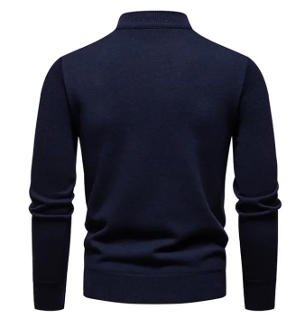 Men’s Half-Zip Fleece-Lined Sweater Set – Long Sleeve, Loose Fit, Solid Colour for Office & Parties, Autumn/Winter---Buy 2 Get 15% Off & Free Shipping!