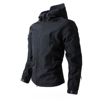 Men’s Waterproof Windproof Softshell Tactical Jacket – Fleece-Lined Hooded Coat with Multi-Pockets for Outdoor Work & Training---Buy 2 Get 15% Off & Free Shipping!