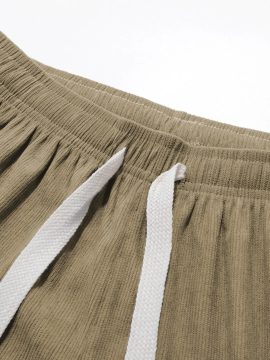 Men’s 3-Piece Woven Trousers Set – Straight-Leg, Loose Fit, Drawstring Waist, Plain Casual for Spring/Autumn---Buy 2 Get 15% Off & Free Shipping!