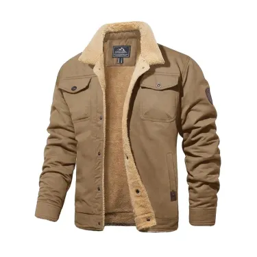 Men's Sherpa Lined Trucker Jacket – Windproof Cotton Shell, Multi-Pocket, Adjustable Cuffs & Hem, Winter Outdoor Coat---Buy 2 Get 15% Off & Free Shipping!