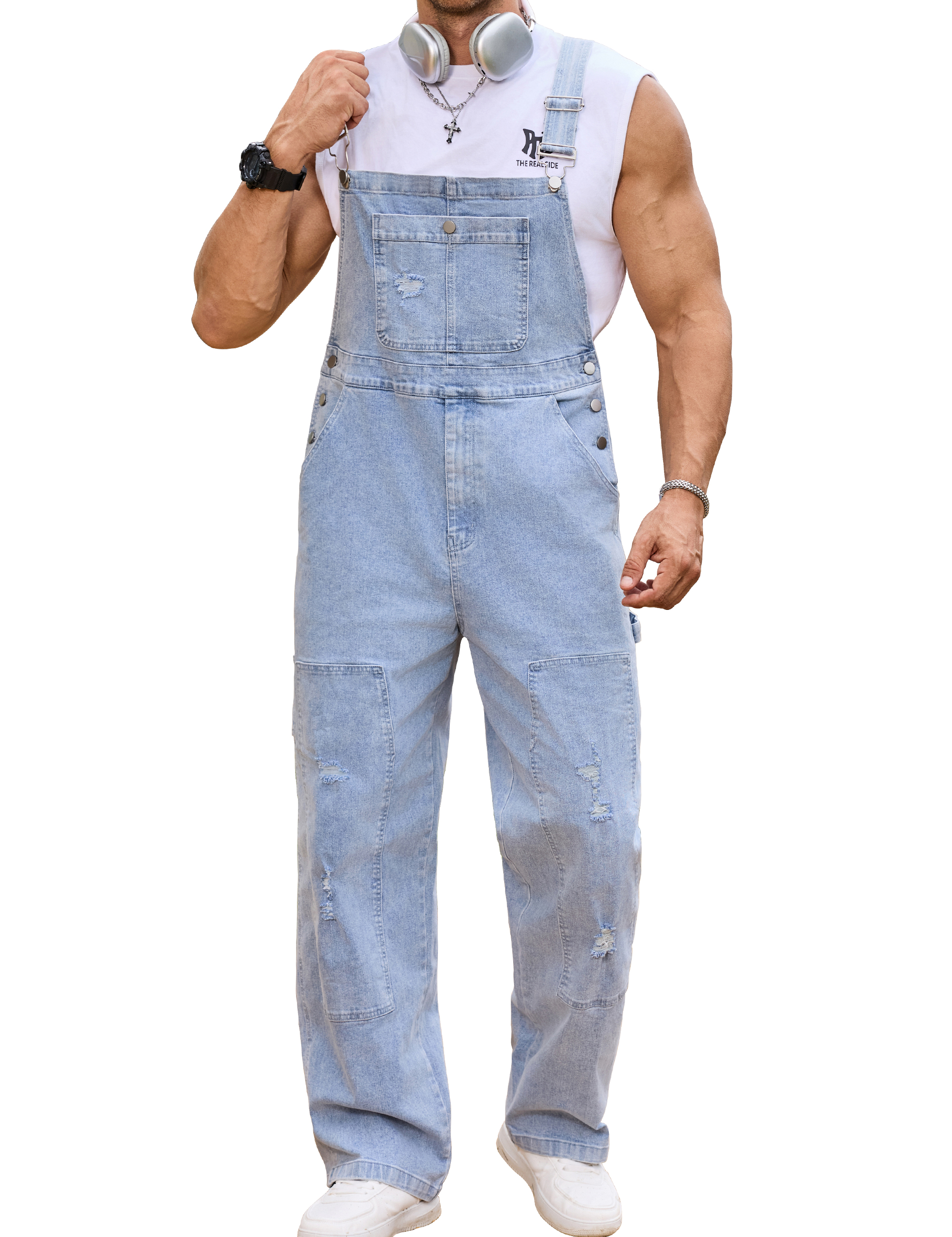 Overalls for Men Work Jumpsuit Painters Bib Coverall