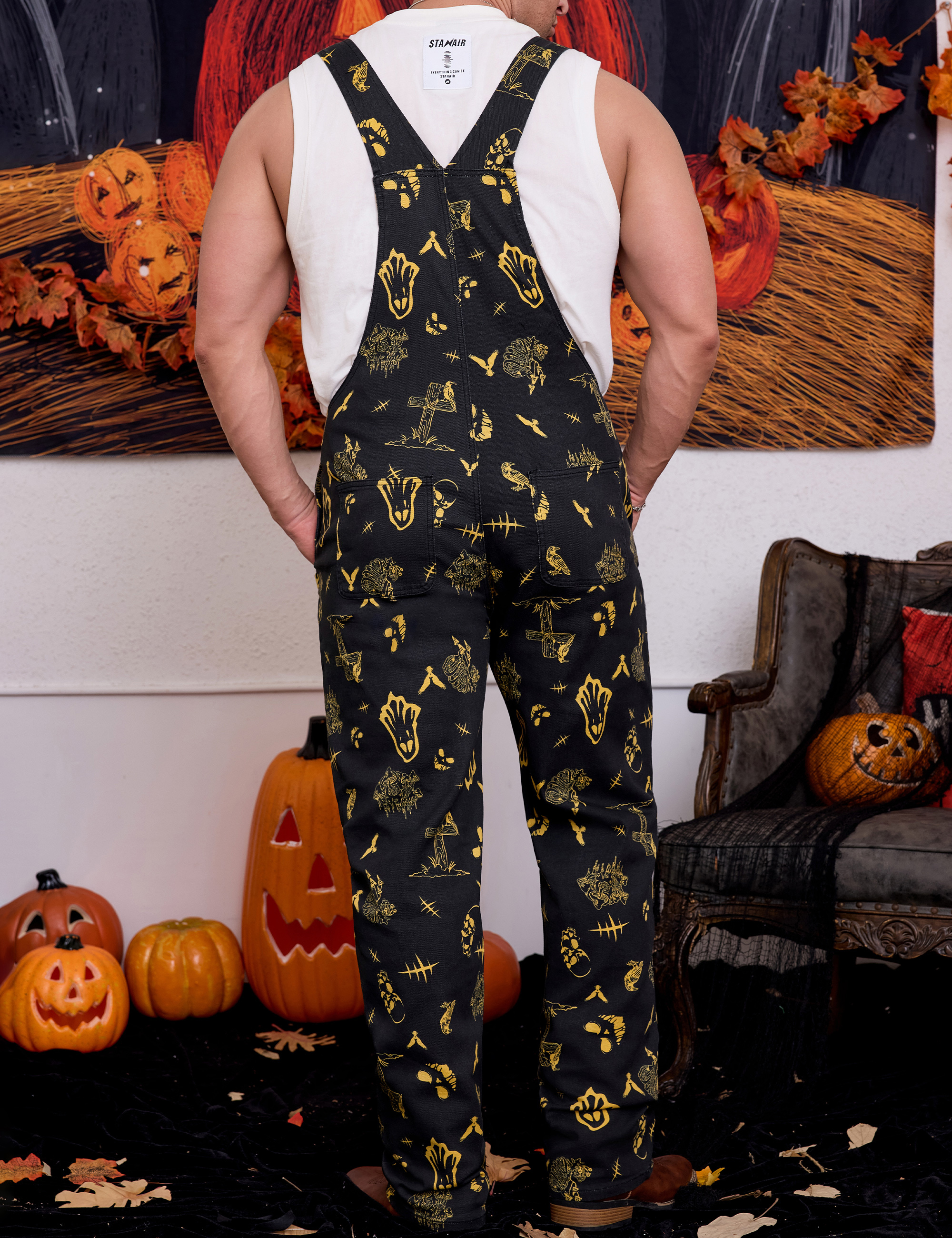 Mens Overalls Bib Coveralls Halloween Jumpsuit for Adults