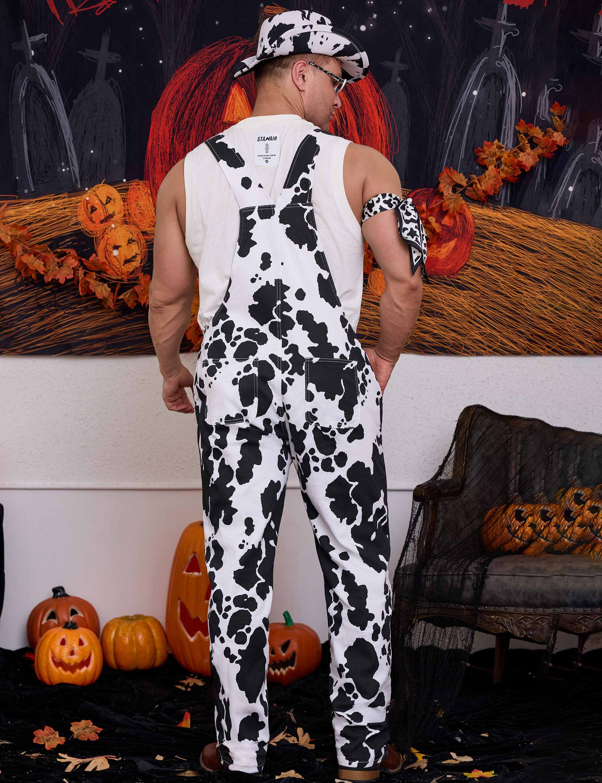 4 Pcs Festival Outfits Overalls for Men Holiday Gifts