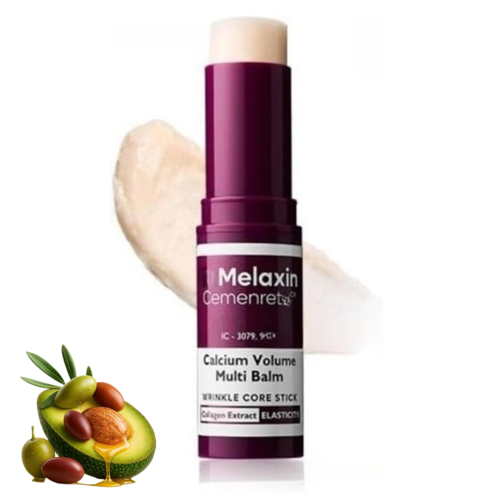 DrMelaxinn Calcium Balm Stick, Multi Balm Stick Anti-Falten Feuchtigkeitscreme mit Kalzium für Gesicht und Augenpartie