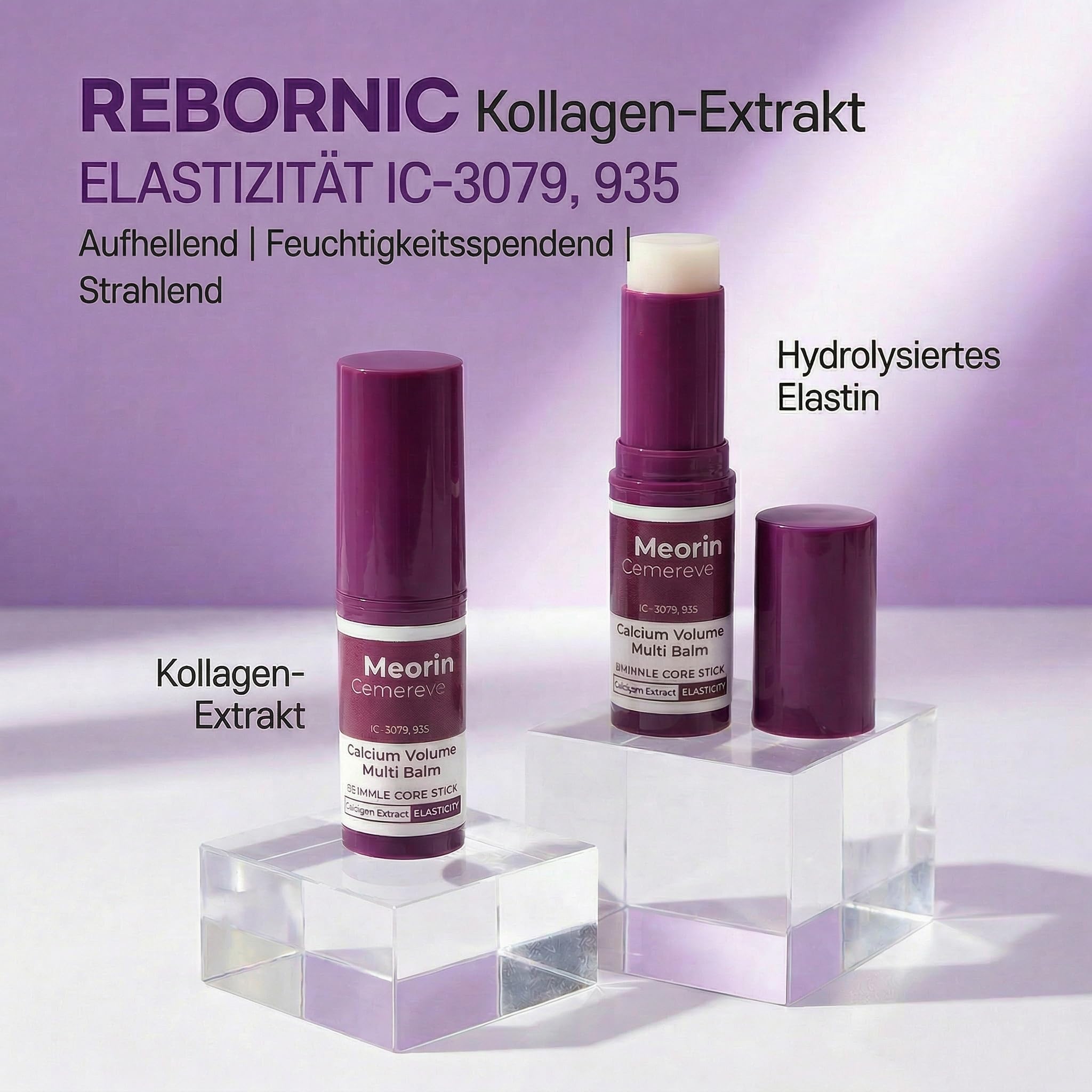 DrMelaxinn Calcium Balm Stick, Multi Balm Stick Anti-Falten Feuchtigkeitscreme mit Kalzium für Gesicht und Augenpartie