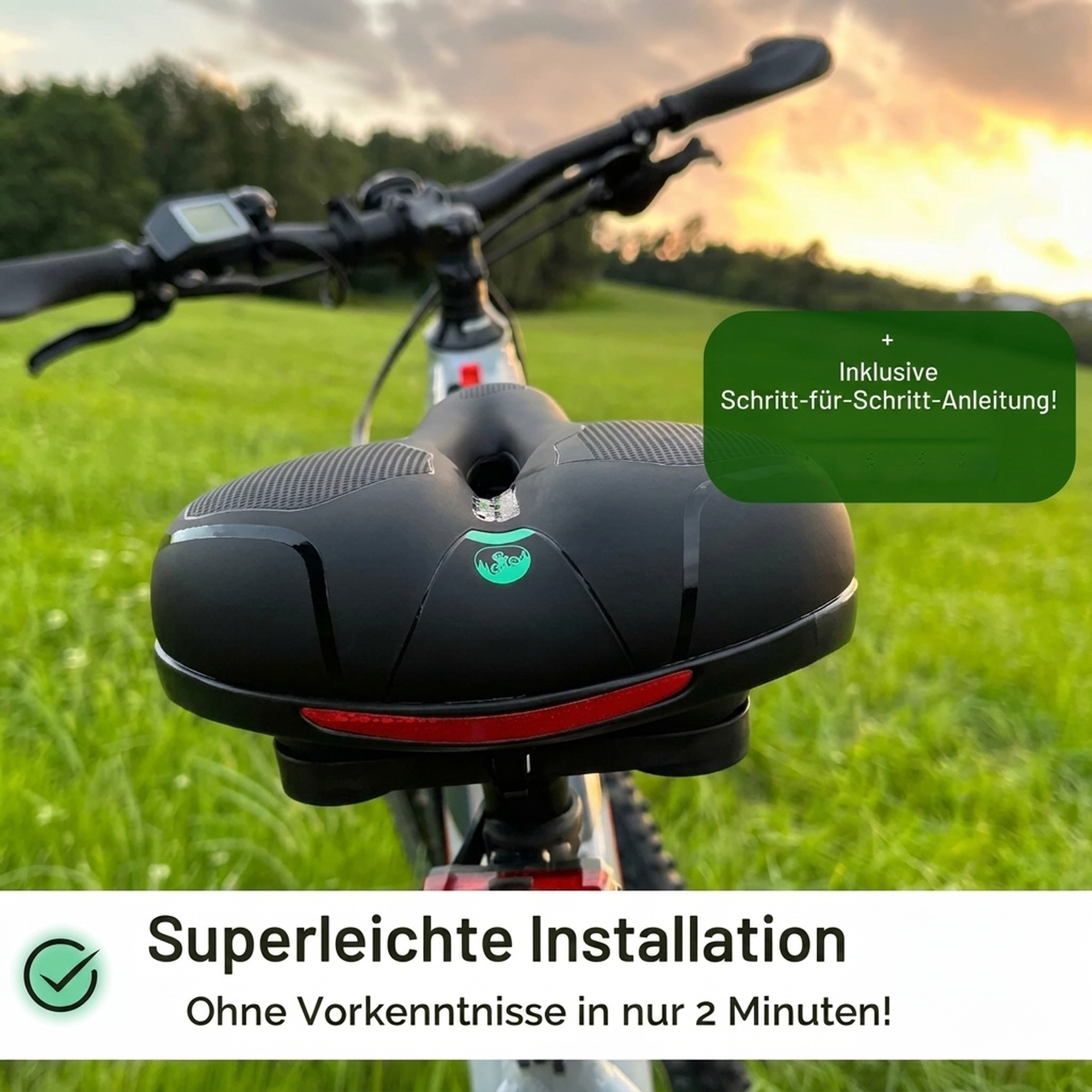 voyfu Komfort-Fahrradsattel, breit