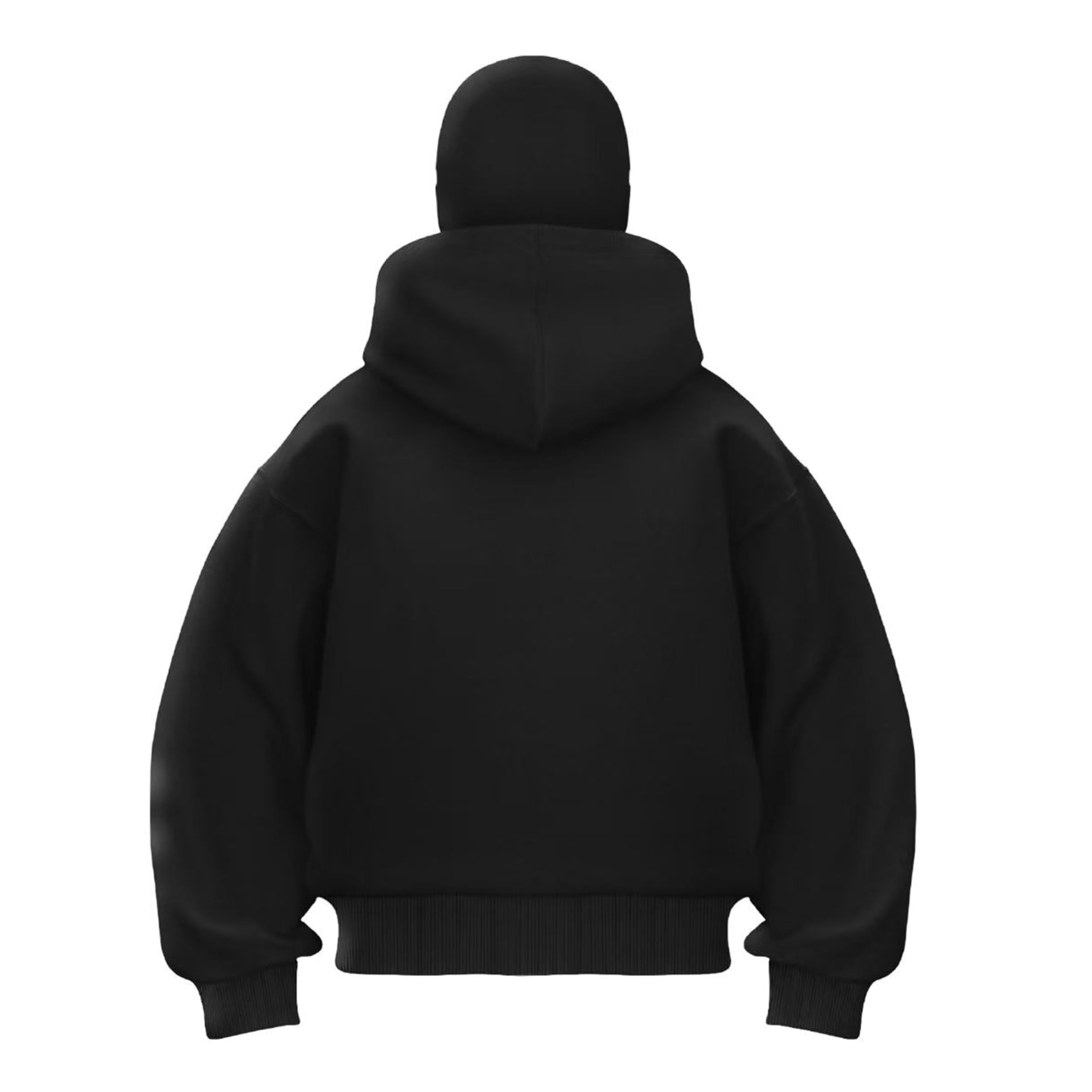 Men's Balaclava Hoodie Winter Double Layer Hooded Sweatshirt with zipper, Fleece-Lined Hip-Hop Hoodie